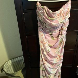 Fashion nova strapless flora dress